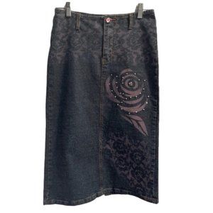??VINTAGE Y2k Embellished Denim Skirt